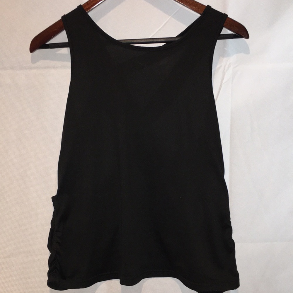 Fresral Black Open Back Tank Top